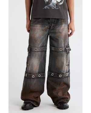 MNML Ultra Baggy Skate Cargo Jeans - Black