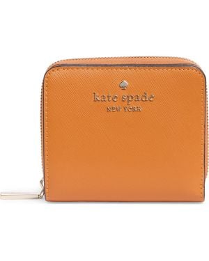 Kate Spade Staci Saffiano Leather Wallet - Orange