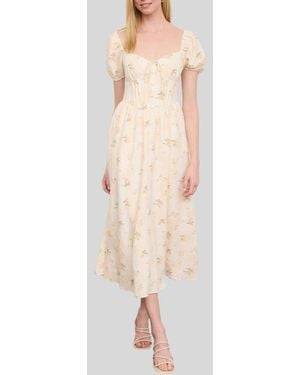 Blu Pepper Floral Corset Midi Dress - White