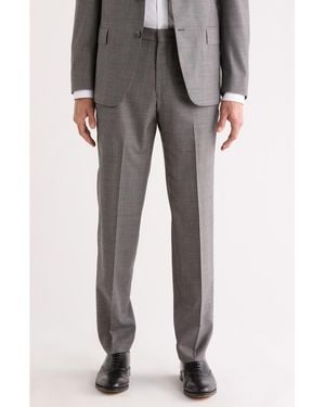 Vince Flat Front Wool Suit Pants - Gray