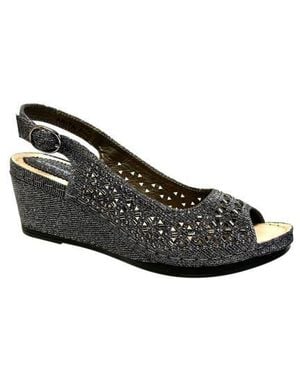Ninety Union Anita Crystal Embellished Slingback Wedge Sandal - Black