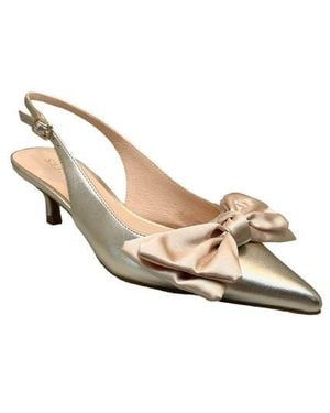 Jack Rogers Debra Pointed Toe Kitten Heel Slingback Pump - Natural