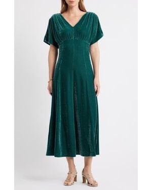 Chelsea28 Velvet V-Neck Maxi Dress - Green