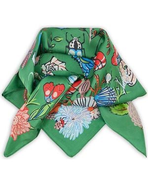 Saachi Motif Satin Bandana - Green