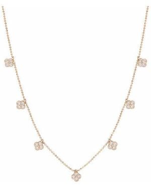 Suzy Levian Cubic Zirconia Pavé Clover Station Necklace - Blue