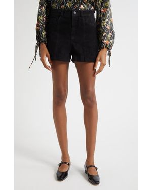 Cinq À Sept Studded Suede Shorts - Black