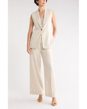 Nordstrom Rack Classic Fit Linen Blend Vest - Natural