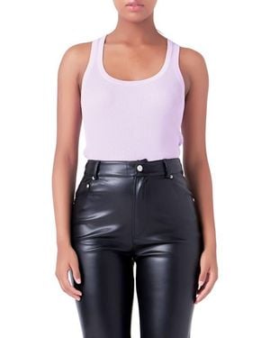 Endless Rose Ribbed Sweater Tank Top - Blue