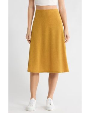 Go Couture Flared Midi Skirt - Yellow