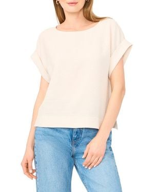 Halogen® Stitch Cuff Top - White