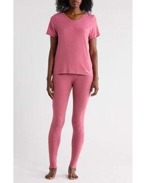 Calvin Klein Comfort Sleep T-Shirt & Leggings Set - Pink