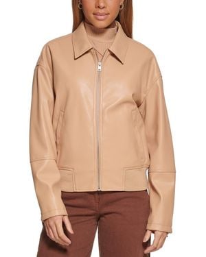 Levi's Faux Leather Bomber Jacket - Brown