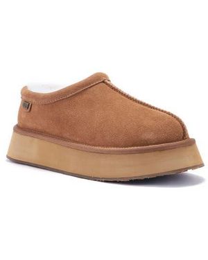 Australia Luxe Outback Genuine Shearling Platform Slipper - Brown