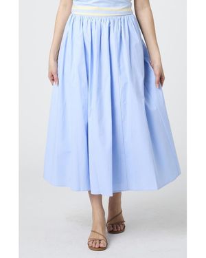 French Connection Cotton Poplin Maxi Skirt - Blue