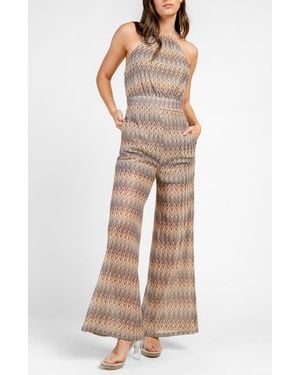 Beivy Halter Wide Leg Jumpsuit - Natural