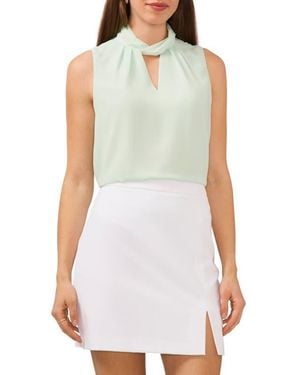 Halogen® Twist Neck Sleeveless Blouse - White