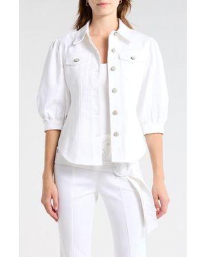 Cinq À Sept Louis Puff Sleeve Cotton Blend Jacket - White