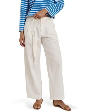 Alex Mill Ina Pleat Cotton Twill Drawstrings Pants - White