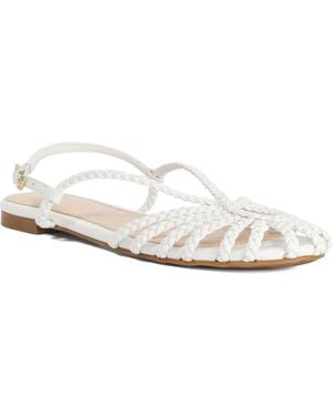 Dune Hoopla Faux Leather Flat - White