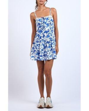 Sky To Moon Sleeveless Minidress - Blue