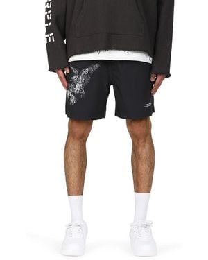 Purple Brand Printed All Around Shorts - Black