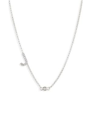 Meshmerise Bezel Diamond Initial Chain Necklace - Multicolor