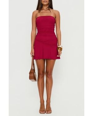 Princess Polly Rafaela Strapless Minidress - Red