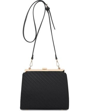 AOTA Nicky Herringbone Convertible Shoulder Bag - Black