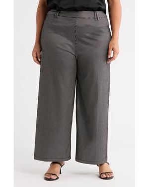 Lyssé Darlene Stripe High Waist Wide Leg Pants - Gray