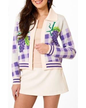 Saachi Vineyard Gingham Knit Cardigan - Multicolor