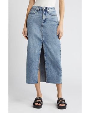 Rag & Bone Clara Denim Midi Skirt - Blue