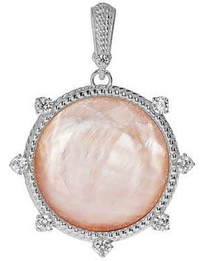 Judith Ripka Clad Cz Enhancer Pendant - Pink