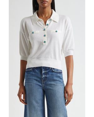 L'Agence Masaki Polo Sweater - White