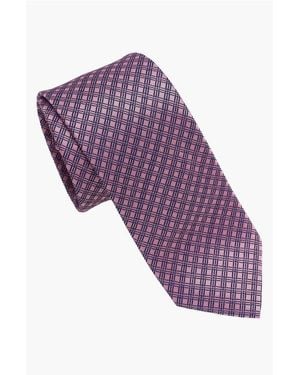 Hickey Freeman Grid Neck Tie - Purple