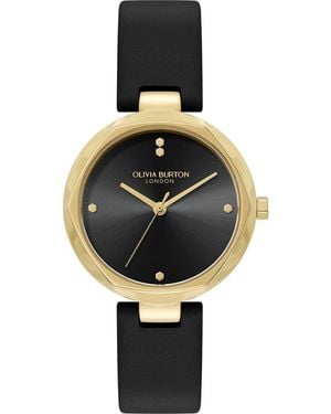 Olivia Burton Dimension Leather Strap Watch, 32Mm - Metallic
