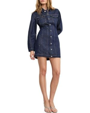 GOOD AMERICAN Long Sleeve Denim Minidress - Blue