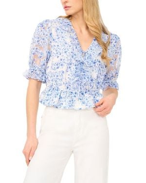 Ted Baker Clarise Ruffle Trim V-Neck Top - Blue