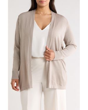 Anne Klein Kissing Front Pocket Cardigan - Gray