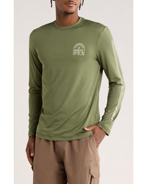 Hurley Logo Wave Long Sleeve Rashguard - Green