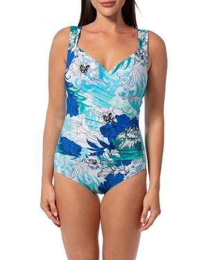 Jantzen Surplice Mio One-Piece Swimsuit - Blue