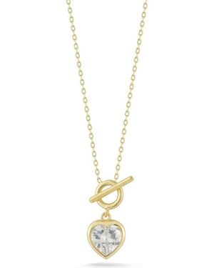 Sphera Milano Cubic Zirconia Heart Toggle Pendant Necklace - Metallic