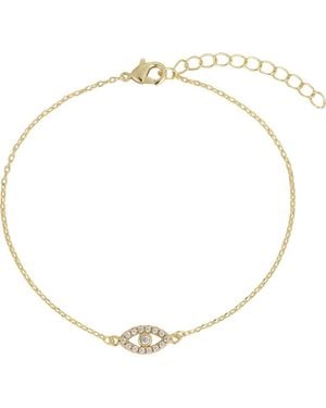 Adornia 14K Plated Evil Eye Bracelet - Metallic