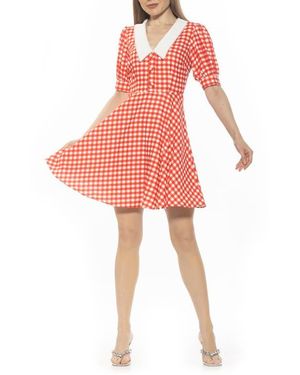 Alexia Admor Carys Puff Sleeve Fit & Flare Dress - Red