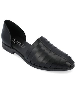 Journee Collection Anyah Vegan Leather Flat - Black