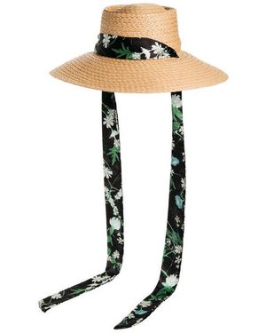 NWOT Calvin Klein Raffia Sunhat Brown White Black Straw Beach Calvin Klein | Accessories | Calvin Klein Textured Straw Sun  main image 4