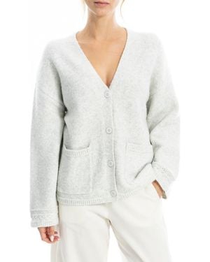 Max Studio V-Neck Cardigan - Gray