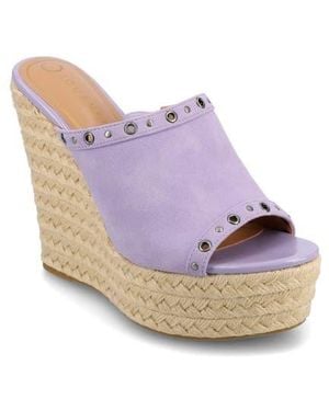 Journee Collection Yari Platform Wedge Espadrille Sandal - Purple