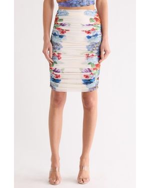 Alice + Olivia Kennah Ruched Midi Skirt - Multicolor