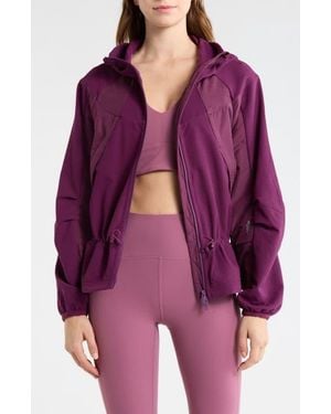 Free People All Terrain Fleece Training Jacket - Purple