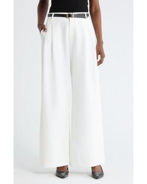 Gemma  Jane Double Pleat Wide Leg Pants - White